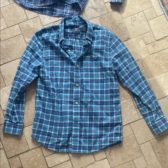 BUNDLE Vineyard Vines FOUR Flannel Shirts Small Plaid Shirt Collection 8-10 Tops - Picture 15 of 15